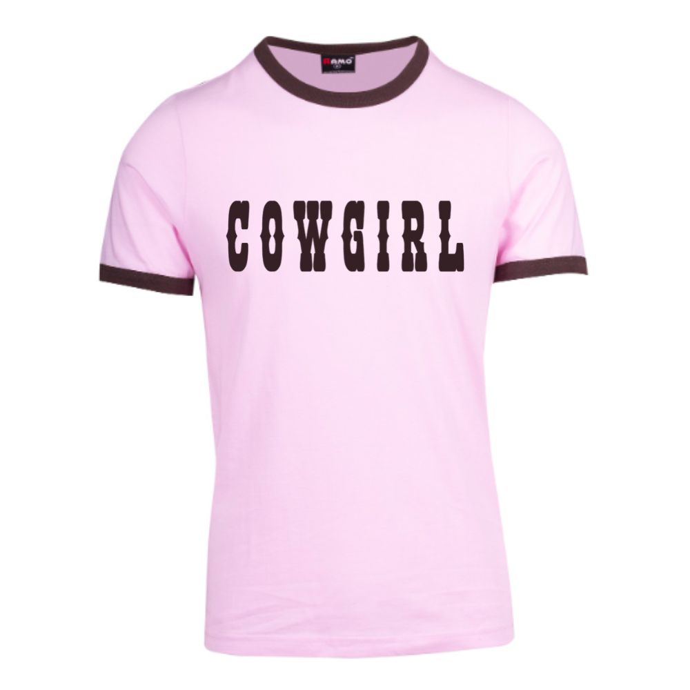 Pink/Brown Retro Ringer Tee