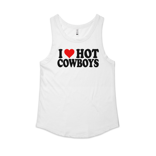 I Heart Hot Cowboys Singlet (full length)